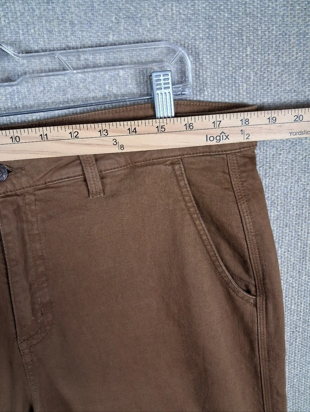 L.L.Bean Womens 207 Vintage Cotton Denim Wide-Leg Jeans High Rise Brown Size 16